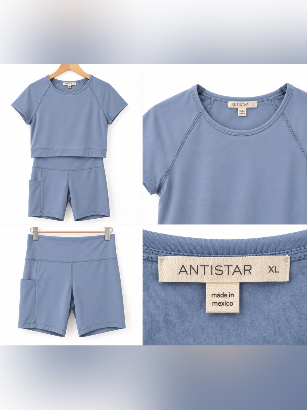 ANTISTAR Women's Athletic Bike Shorts — Dusty Blue